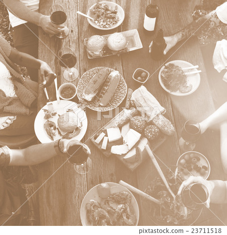 Friends Friendship Outdoor Dining People Concept Friends Friendship Outdoor Dining People Concept 23711518