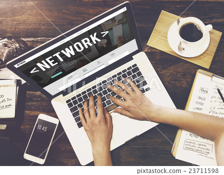 Stock Photo: Network System Online Connection Networking Concept