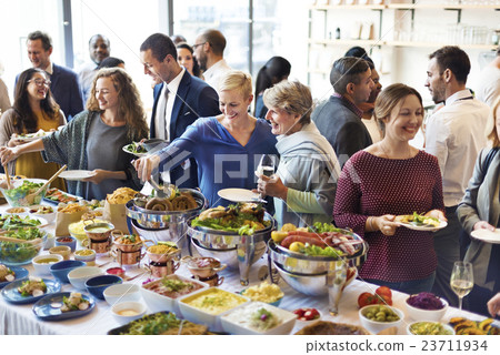 Diversity People Enjoy Buffet Party Concept 23711934