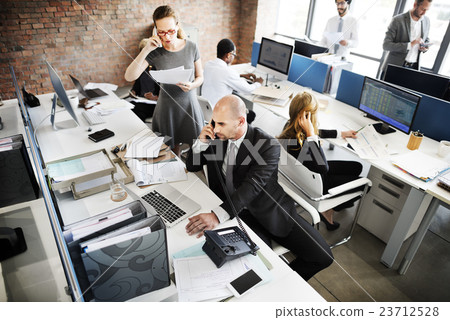 Business Team Busy Working Workplace Concept 23712528
