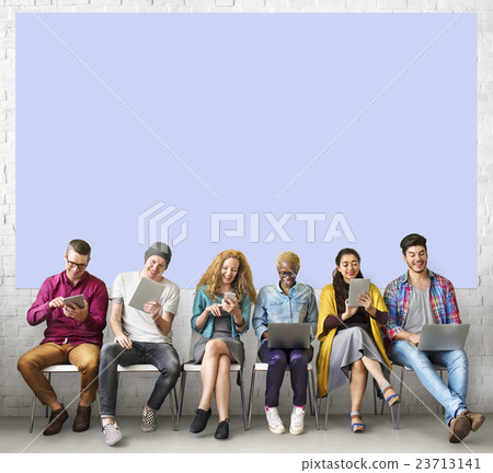 Diverse People Electronic Devices Concept Diverse People Electronic Devices Concept 23713141