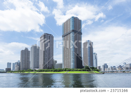Tower apartment group in Chuo-ku wishing from Echigu-jima Park 23715166