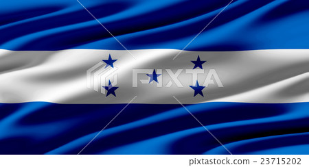 皺摺的宏都拉斯國旗特寫紋理背景（高分辨率 3D CG 渲染∕著色插圖） 23715202