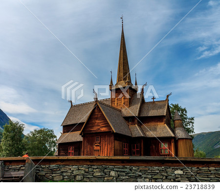 Lom's stavkirke-wooden church of 12th century Lom's stavkirke-wooden church of 12th century 23718839