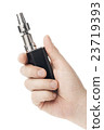 electronic cigarette in male hand isolated 23719393