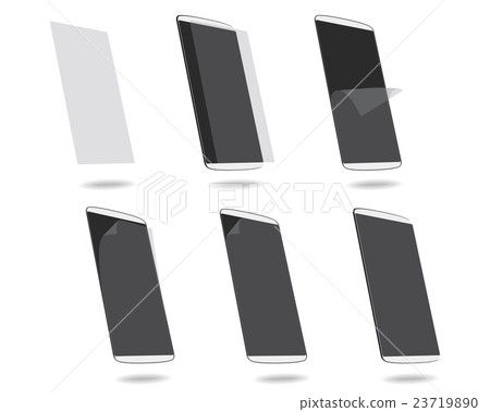 White smart phones protection film on screen 23719890