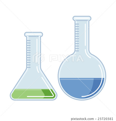 圓底燒瓶和沒有框架的錐形瓶 23720381