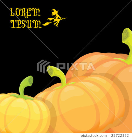 vector halloween invitation border with pumpkins 23722352