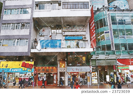 Hong Kong Hong kong watercolor painting 23723039