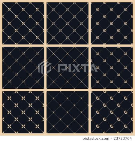 Vector seamless pattern set with art ornament for - Stock Illustration ...