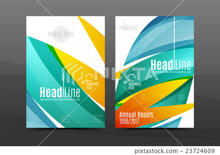 Blue wave annual report cover template 23724609