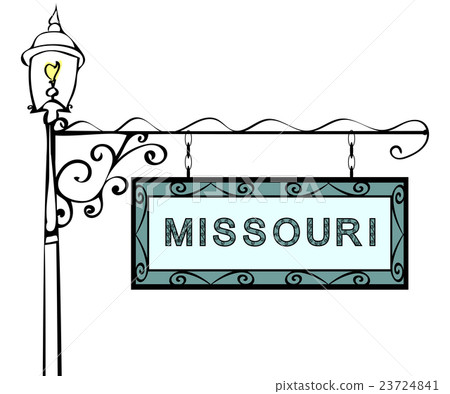 Missouri retro pointer lamppost. Missouri retro pointer lamppost. 23724841
