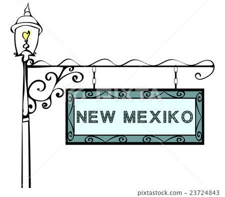 New Mexico retro pointer lamppost. New Mexico retro pointer lamppost. 23724843