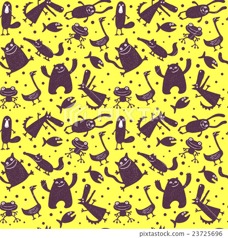seamless pattern with monsters vector illustration 23725696