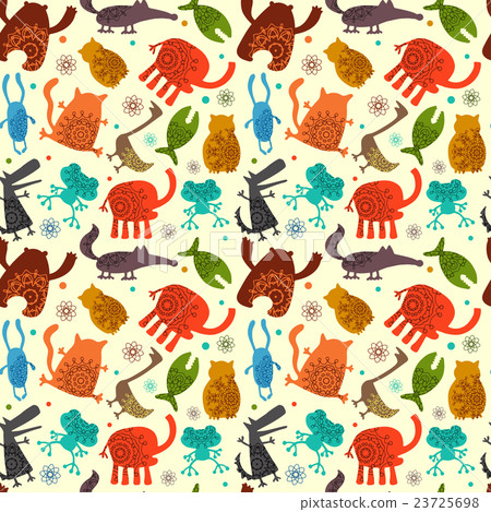 seamless pattern with monsters vector illustration 23725698