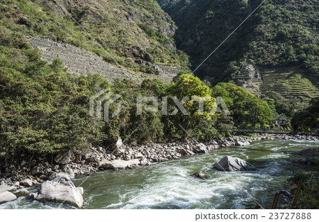 Aguas Calientes, the town and railway station 23727888