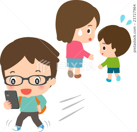 A man who walks with a smartphone 23727964