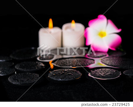 beautiful spa background of zen basalt stones  23729425