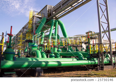 Industrial green tube on plant 23730146