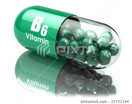 Vitamin B6 capsule or pill. Dietary supplements. 23732194