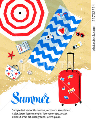 Flyer design with red travel bag Flyer design with red travel bag 23732734