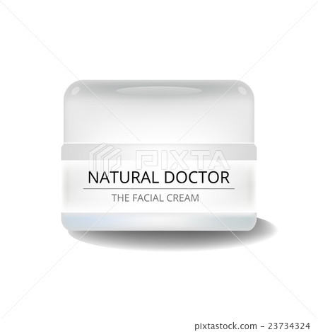 Realistic white cosmetic cream container. Mockup - Stock Illustration ...