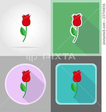 flower flat icons vector illustration flower flat icons vector illustration 23734838