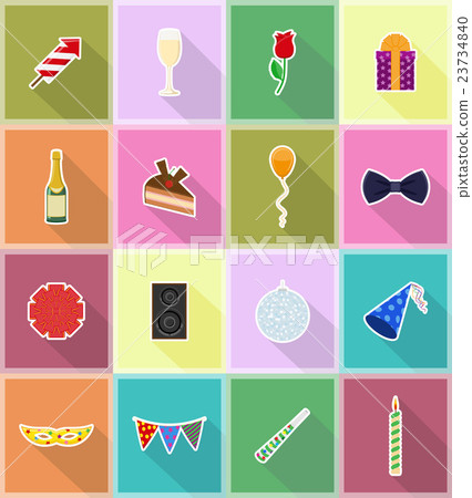 celebrations set flat icons vector illustration celebrations set flat icons vector illustration 23734840