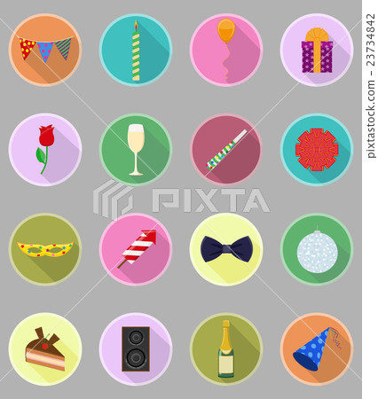 celebrations set flat icons vector illustration celebrations set flat icons vector illustration 23734842