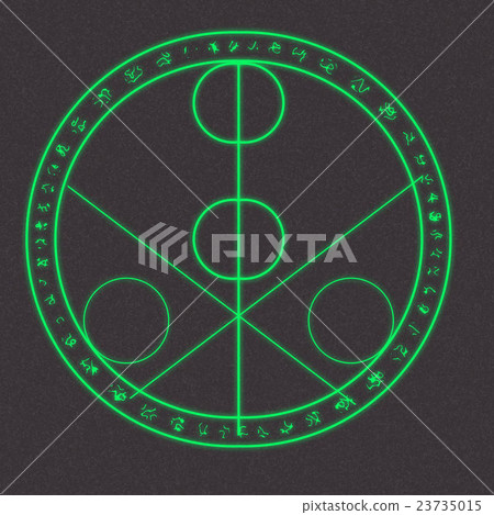 Magical signs inside the circle 3d illustration 23735015