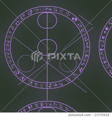 Magical signs inside the circle 3d illustration 23735018