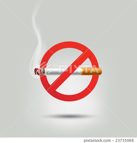 Stop smoking, cigarette burning prohibition sign Stop smoking, cigarette burning prohibition sign 23735068