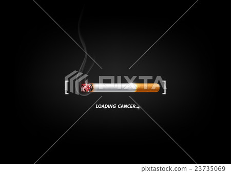 Stop smoking cigarette burns as cancer loading bar 23735069