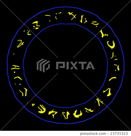 Magical signs inside the circle 3d illustration 23735323