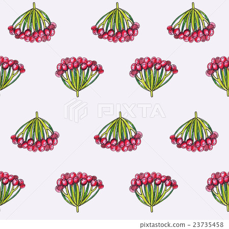 Seamless illustration with autumn viburnum berries 23735458