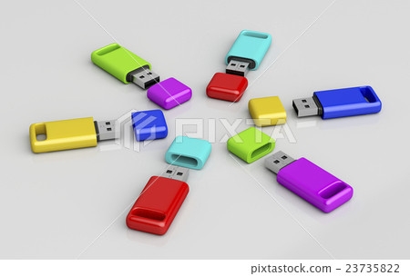 Group of colorful usb memory sticks Group of colorful usb memory sticks 23735822