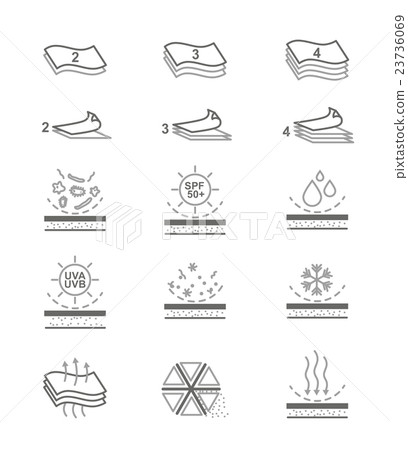 Fabric Properties Vector Line Icons 23736069