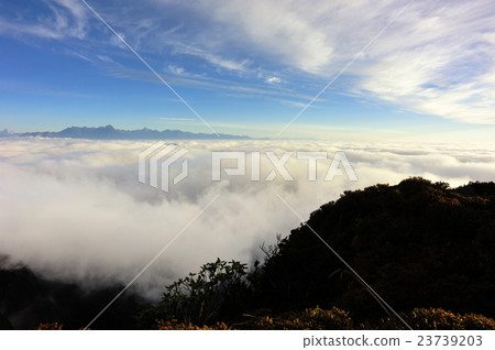 fog among frozen mountain summits landscape fog among frozen mountain summits landscape 23739203