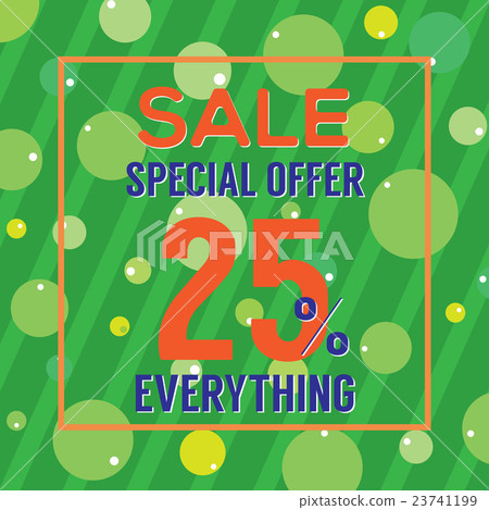 Special Offer 25 Percent On Colorful Green Bubbles 23741199