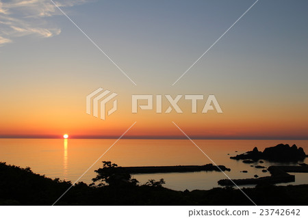 Sunset on the west coast of Okushiri Island Hokkaido 23742642