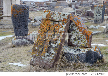 Stone crosses (khachkar) , traditional ornament  23742903