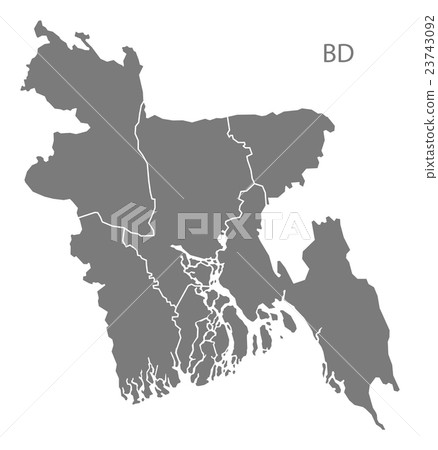 Bangladesh districts Map grey Bangladesh districts Map grey 23743092