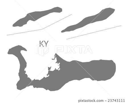 Cayman Islands Map grey Cayman Islands Map grey 23743111