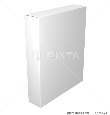  3D rendered image of white solid color software box 23745671