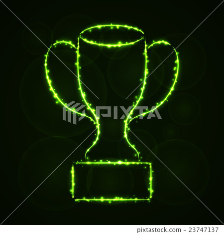 Cup silhouette of lights on dark background Cup silhouette of lights on dark background 23747137