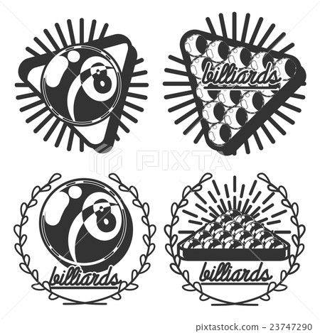 Vintage billiard emblems Vintage billiard emblems 23747290