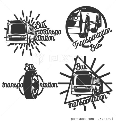 Vintage bus transportation emblems 23747291