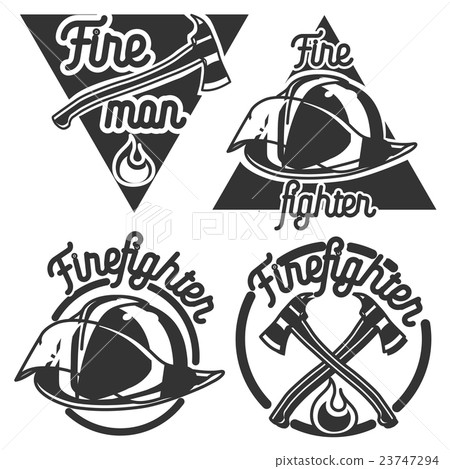 Vintage fireman emblems 23747294