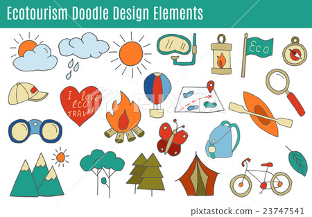 Vector ecotourism design elements isolated 23747541