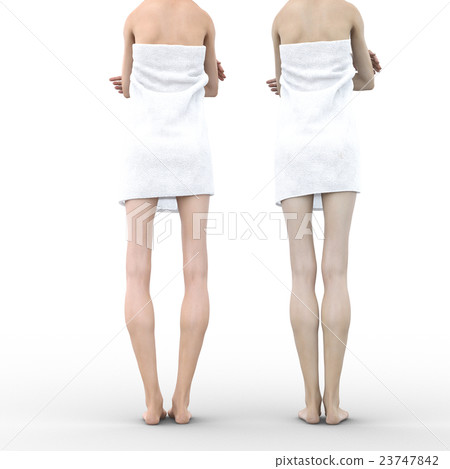 O腿和理想的女性腿部身體部位燙髮3DCG插圖素材 23747842